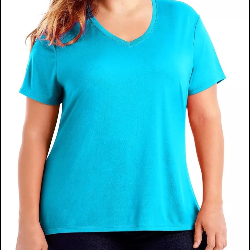 JMS JUST MY SIZE COL DRI V NECK TEE T SHIRT
